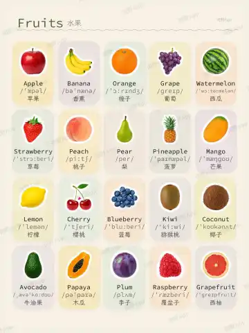 Fruits theme card cover
