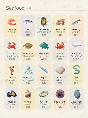 Seafood theme card cover