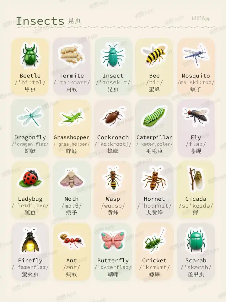 Insekten कीट theme card cover