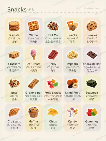 Snacks theme card cover