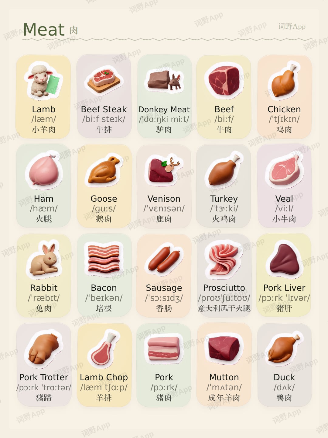 肉 theme card cover