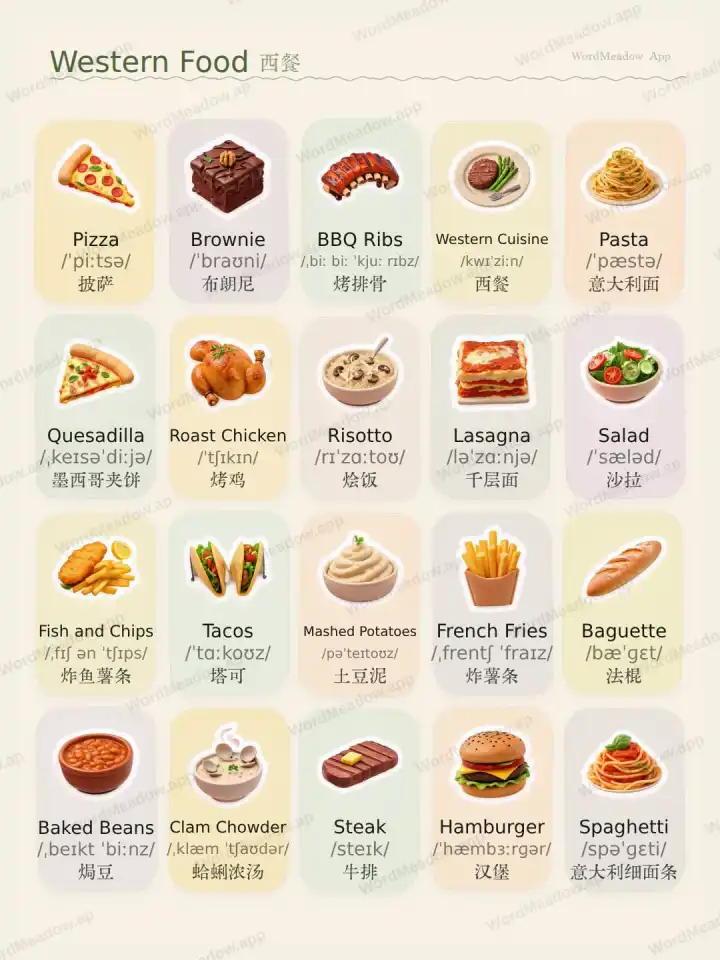 Western Food 西餐 theme card cover