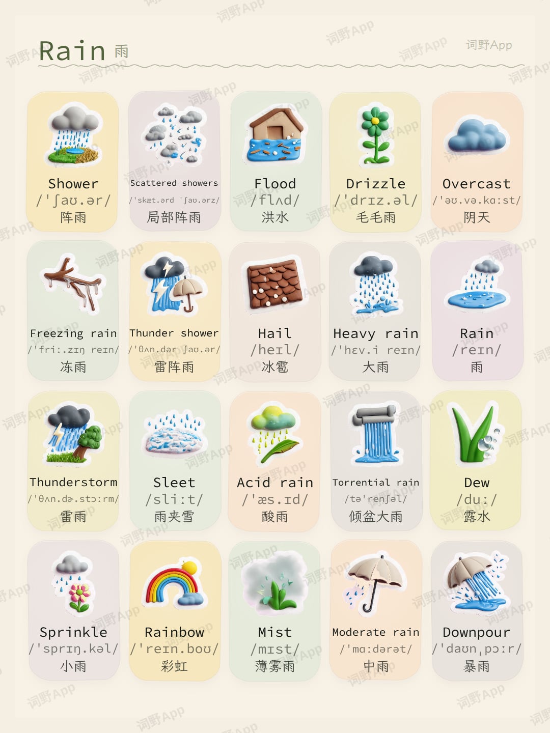 雨 theme card cover