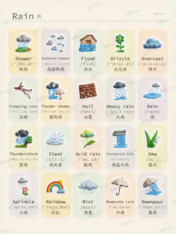 Rain theme card cover