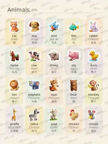 Animais theme card cover