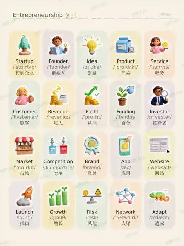 Entrepreneurship theme card cover