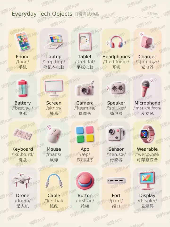 Objets technologiques du quotidien 日常科技物品 theme card cover