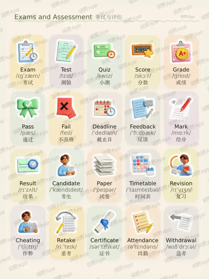Exámenes y Evaluación Exames e Avaliação theme card cover