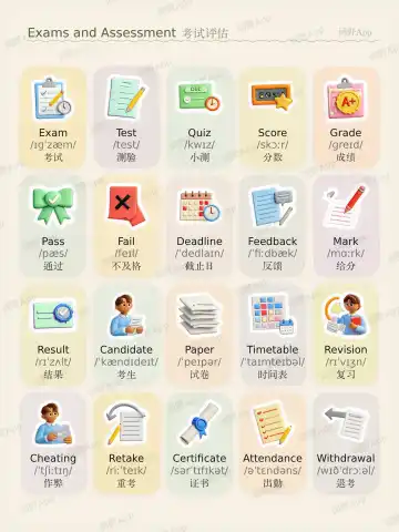 Examens et évaluations theme card cover