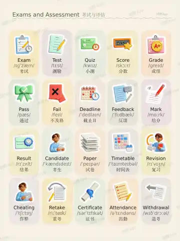 Exams and Assessment theme card cover