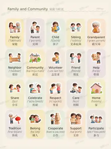 Family and Community theme card cover