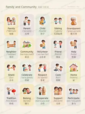 Familie und Gemeinschaft theme card cover