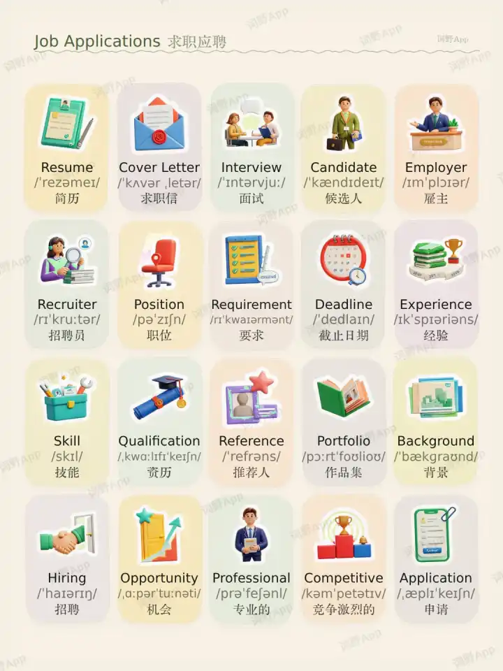 Job Applications 求职应聘 theme card cover