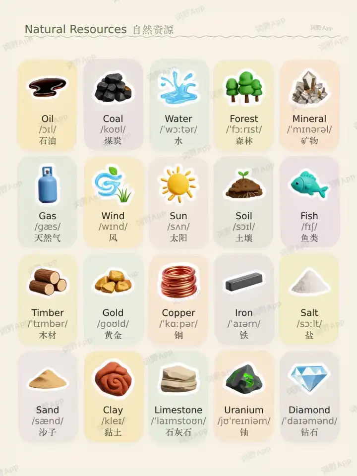 Natural Resources 自然资源 theme card cover