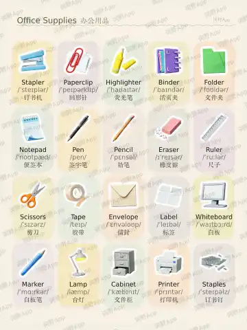 Fournitures de bureau theme card cover