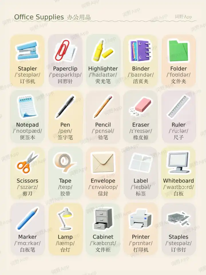 Fournitures de bureau Bürobedarf theme card cover
