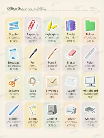 Office Supplies theme card cover