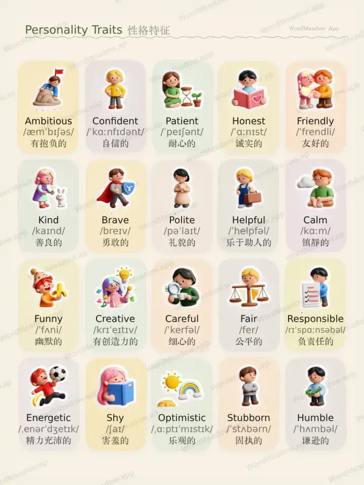 性格特征 Tratti della personalità theme card cover