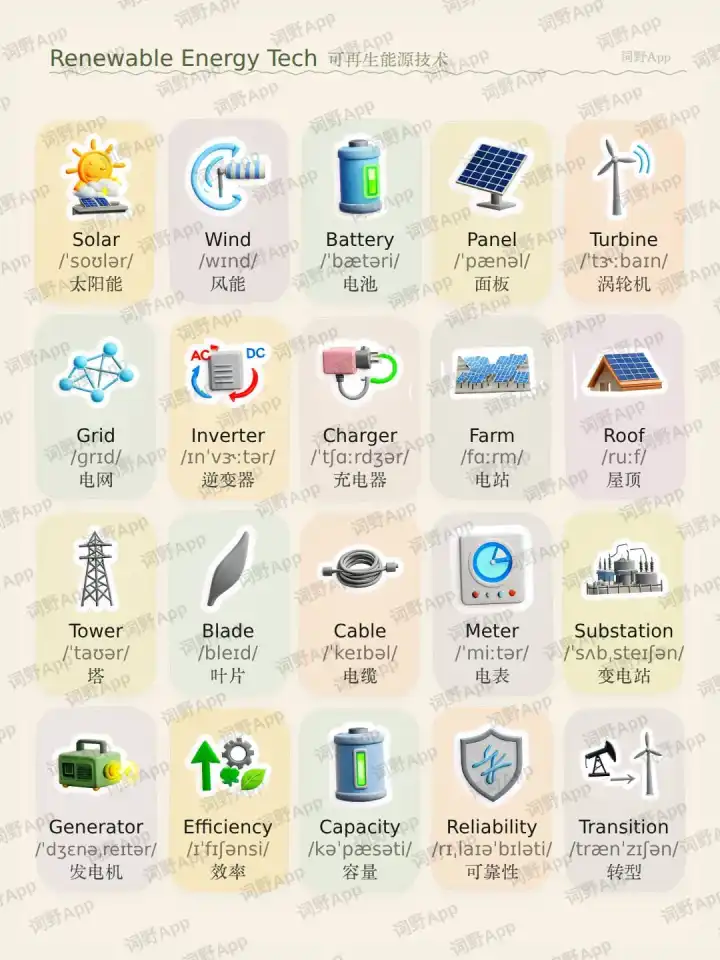 Technik für erneuerbare Energien 재생 에너지 기술 theme card cover