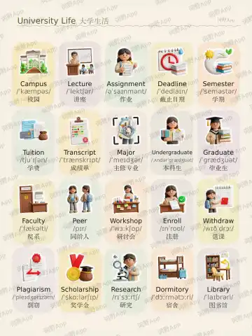 University Life theme card cover